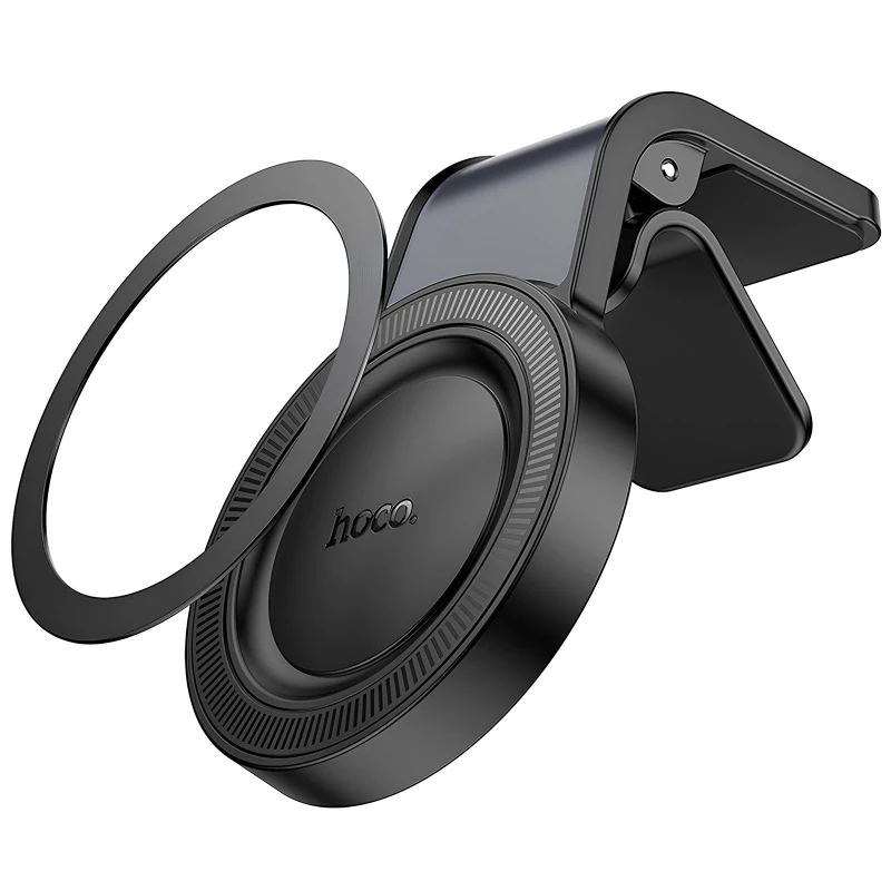 Автотримач Hoco H59 Show ring magnetic (L air outlet) – Black / Metal gray. Фото 4 з 7