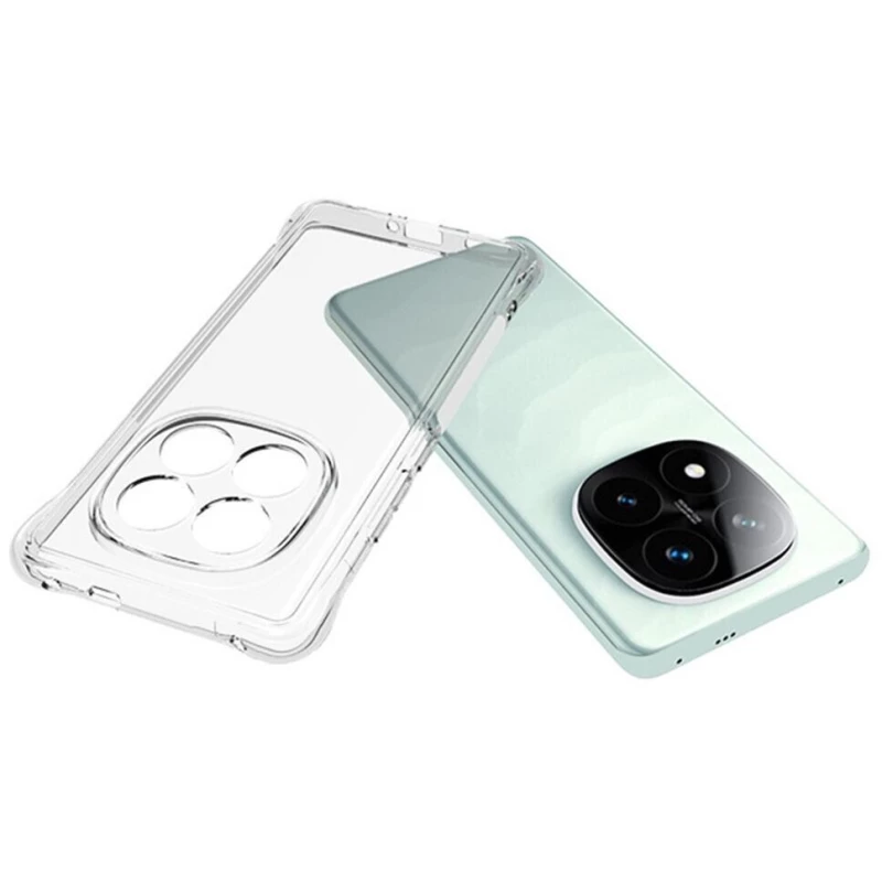 Ультратонкий силіконовий чохол GETMAN з критими бортами та камерою для Xiaomi Redmi Note 14 Pro+ 5G – Безбарвний (прозорий). Фото 6 з 8