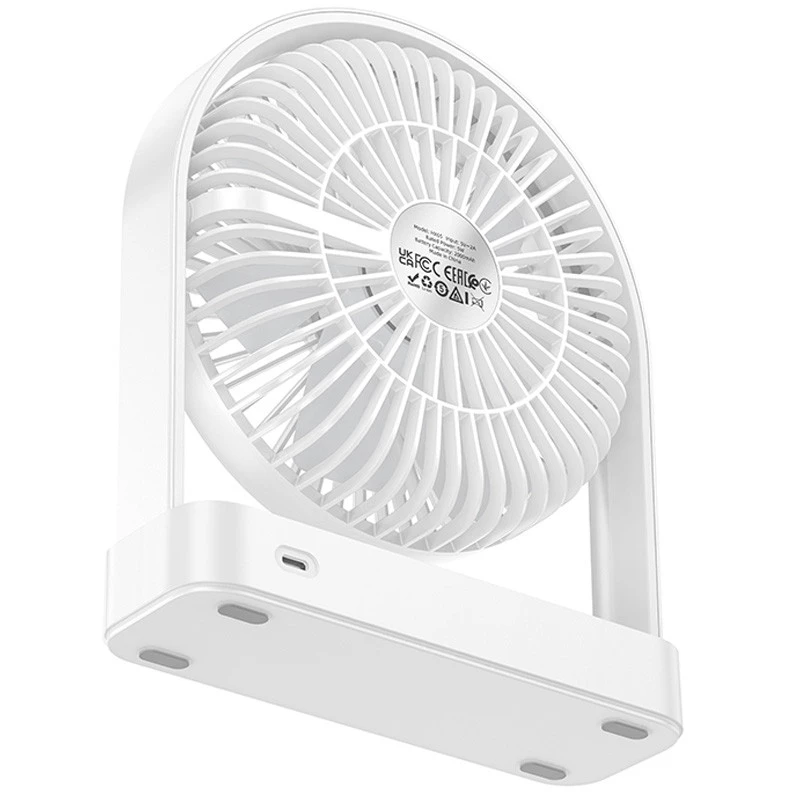 Настільний вентилятор Hoco HX65 ultra-thin desktop fan 2000 mAh – White. Фото 6 з 7