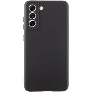 Кольоровий силіконовий чохол GETMAN із закритою камерою для Samsung Galaxy S21 FE — Чорний / Black