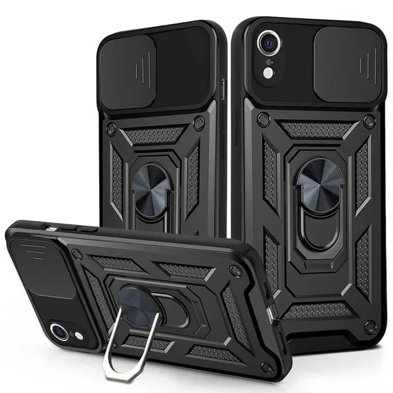 Удароміцний чохол Ummi Camshield Serge Ring (in box) для Apple iPhone XR (6.1") – Чорний / Black. Фото 1 з 3