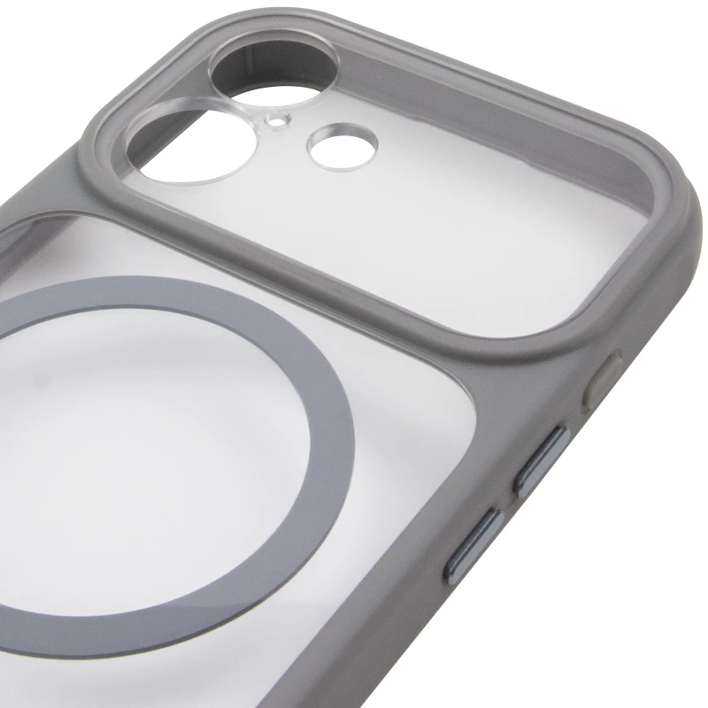 Чохол TPU GETMAN Moon Clear with MagSafe для Apple iPhone 17 (6.3") – Grey. Фото 6 з 7