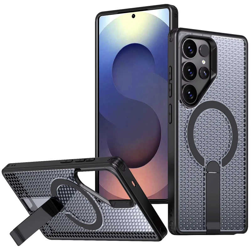 Чохол TPU Breeze with MagSafe stand для Samsung Galaxy S24 Ultra – Black. Фото 1 з 2
