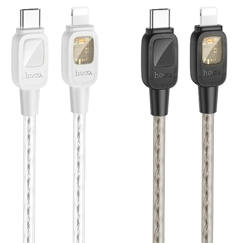 Дата кабель Hoco U124 Stone silicone power-off Type-C to Lightning фото 1 з 1