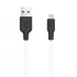 Дата кабель Hoco X21 Plus Silicone MicroUSB Cable (1m) – Чорний / Білий. Фото 2 з 6