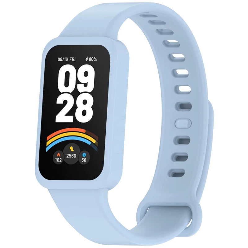 Силиконовый ремешок для Xiaomi Mi Smart Band 9 Active – Blue. Фото 1 из 2
