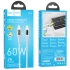 Дата кабель Hoco U120 Transparent explore intelligent power-off PD 60W Type-C to Type-C (1.2m) – Gray. Фото 5 з 5