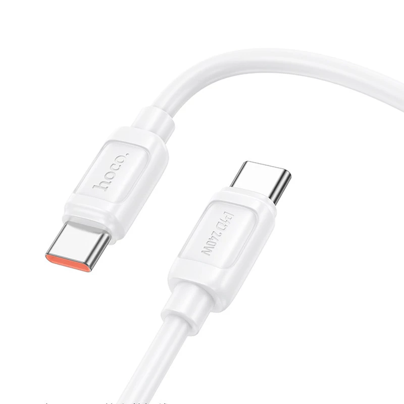 Дата кабель Hoco X115 Surpass Type-C to Type-C 240W (1m) – White. Фото 3 з 5