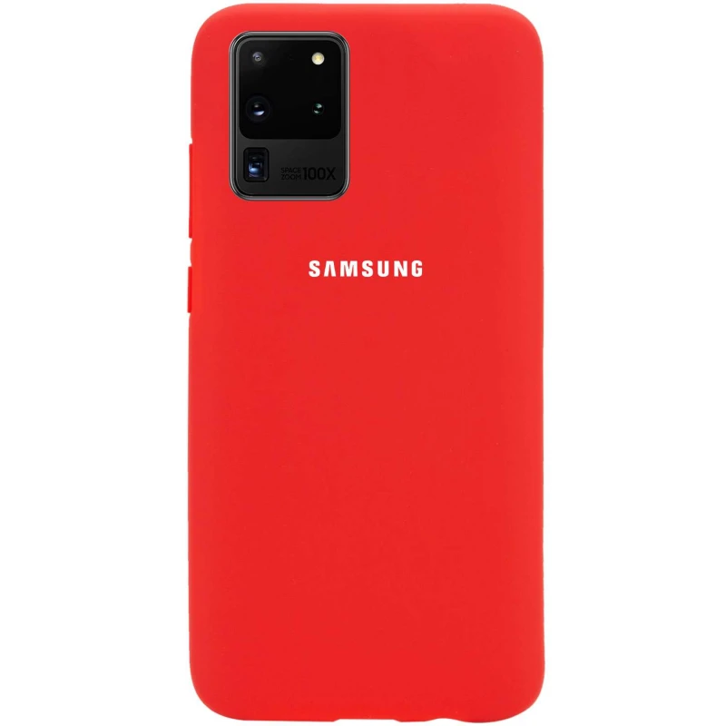 

Чехол Silicone Case с закрытым низом для Samsung Galaxy S20 Ultra (Красный / Red), Червоний / red