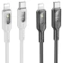 Дата кабель Hoco U120 Transparent explore intelligent power-off PD 27W Type-C to Lightning (1.2m) фото 1 з 1