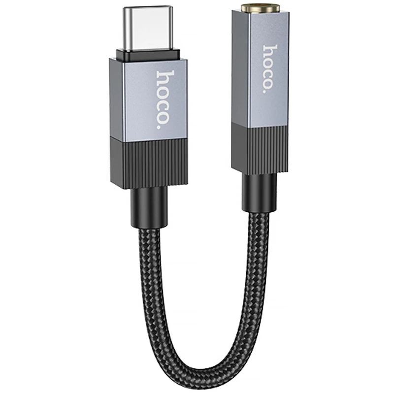 Переходник Hoco UPA32C Type-C to 3.5mm – Black. Фото 1 из 5