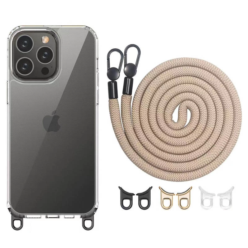 

Прозрачный силиконовый чехол с ремешком для Apple iPhone 12 Pro Max (6.7") (Clay)