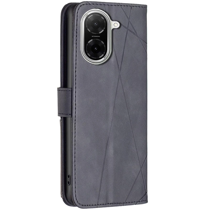 Шкіряний чохол-книжка Geometric Pattern для Xiaomi POCO X8 Pro – Black. Фото 2 з 4