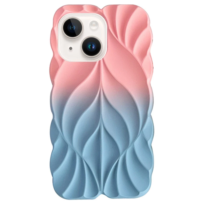 Силиконовый чехол Leaf для Apple iPhone 13 – Pink / Blue. Фото 1 из 1