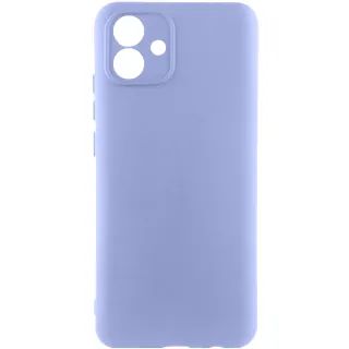 Кольоровий силіконовий чохол GETMAN із закритою камерою для Samsung Galaxy A07 — Бузковий / Light purple