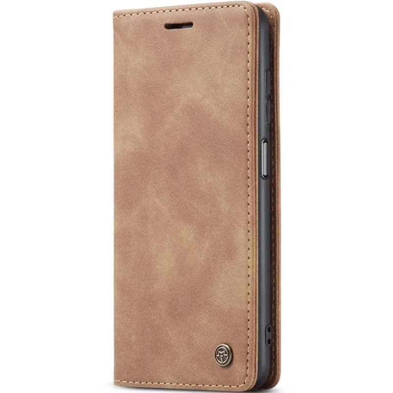 Кожаный чехол-книжка CaseMe Velvet Nubuck для Xiaomi Redmi Note 9s / Note 9 Pro / Note 9 Pro Max – Brown. Фото 1 из 5