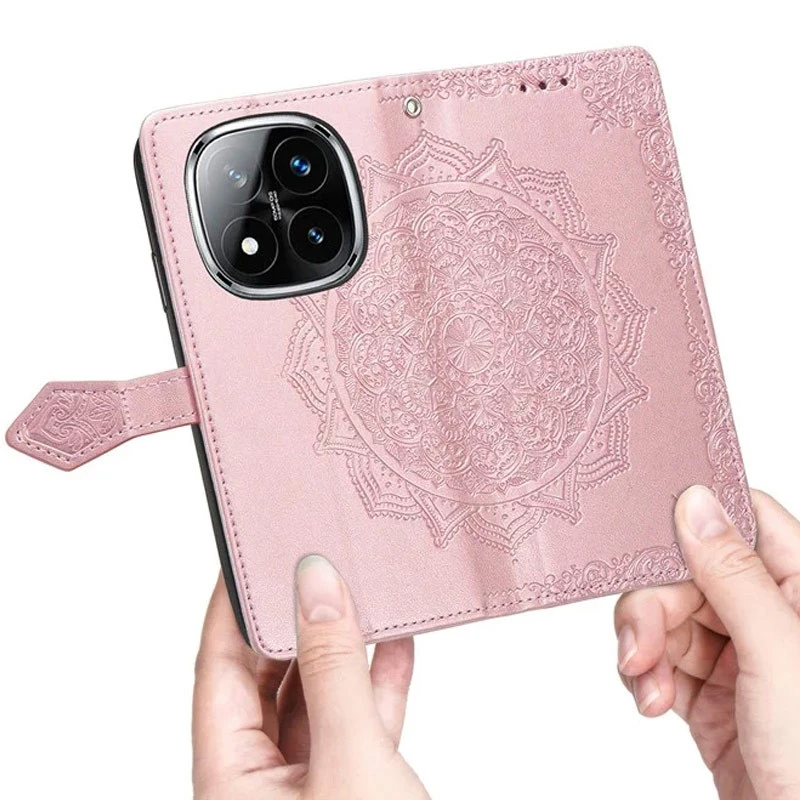 Кожаный чехол-книжка Art Case с визитницей для Xiaomi Redmi Note 14 Pro+ 5G – Розовый. Фото 5 из 6