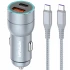 АЗП Amaya ACC-CC08 PD20W+QC3.0  total 43W (1USB-A/1C) + кабель Type-C to Type-C фото 1 з 1