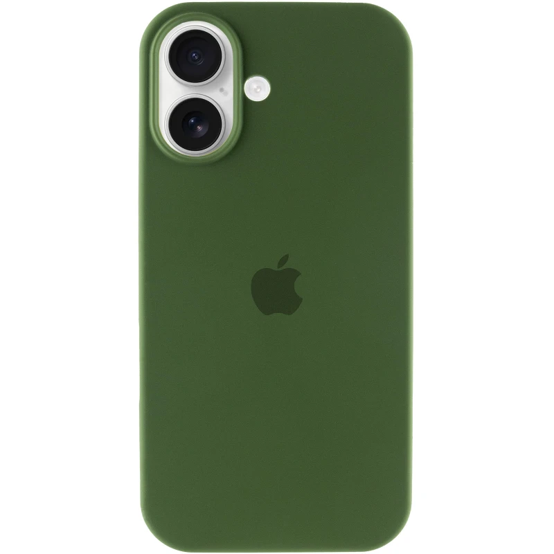 Чехол Silicone Case с закрытым низом для Apple iPhone 17 (6.3") – Зеленый / Dark Olive. Фото 3 из 6