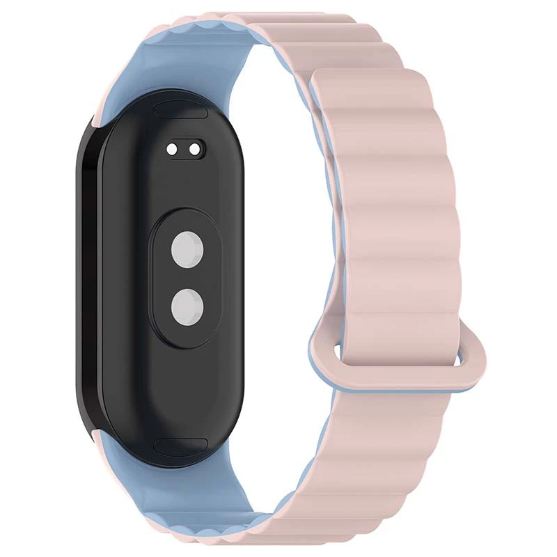 Ремінець Dual-color Magnetic для Xiaomi Mi Band 9/8 – Light Pink / Lilac Blue. Фото 3 з 8