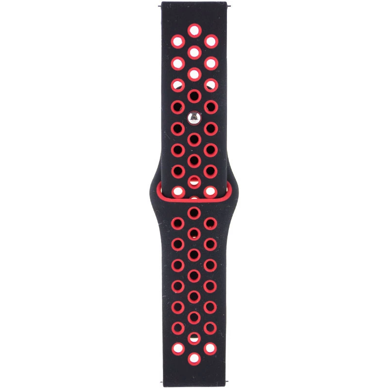 Силіконовий ремінець Sport+ для Xiaomi Amazfit/Samsung 22 mm – black/red. Фото 2 з 3