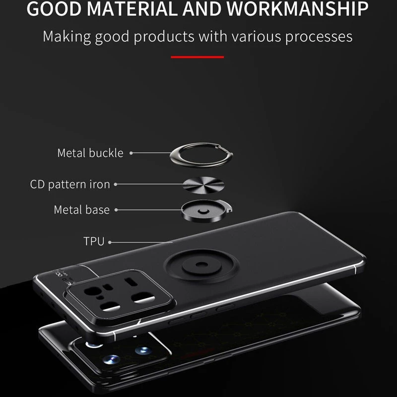 Чехол Deen ColorRing с кольцом для Xiaomi 13 Pro – Черный / Черный. Фото 2 из 5