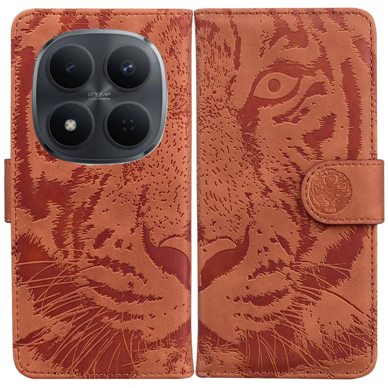 Кожаный чехол-книжка Tiger для Xiaomi Redmi Note 15 Pro+ 5G – Brown. Фото 7 из 7