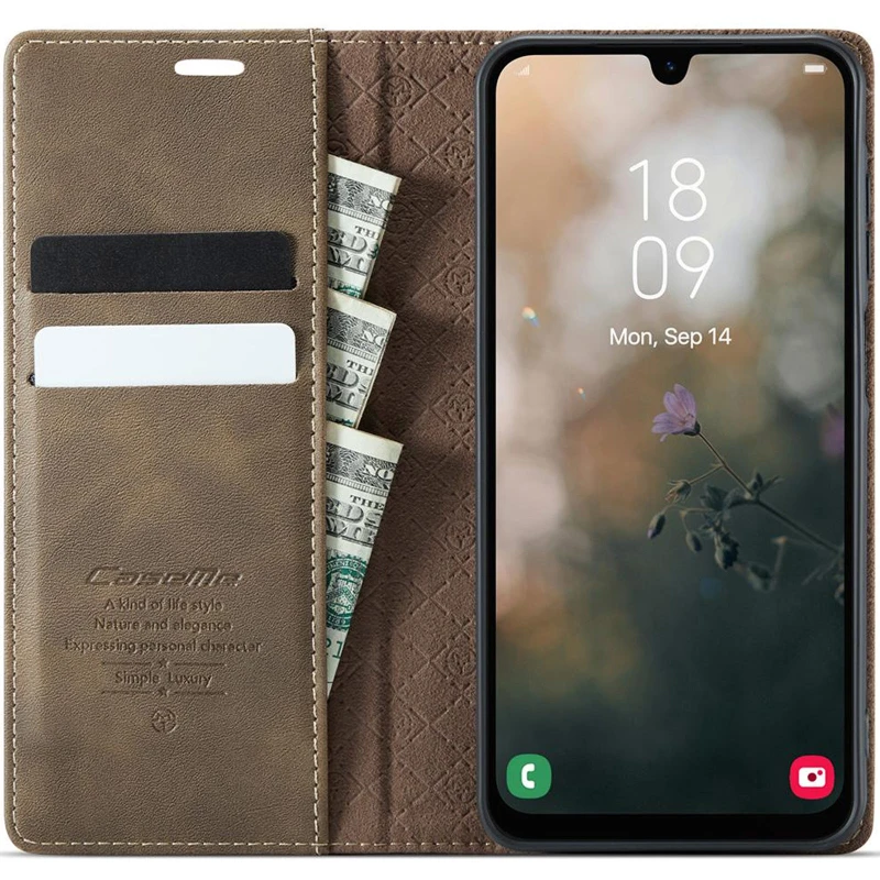 Шкіряний чохол-книжка CaseMe Velvet Matte для Samsung Galaxy S26 – Coffee. Фото 3 з 5
