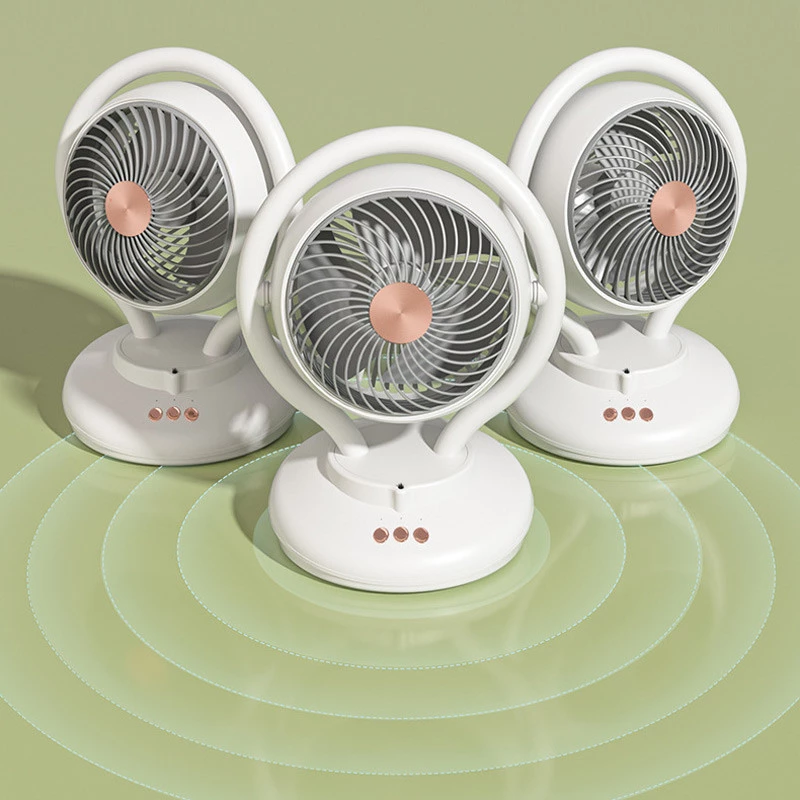 Настільний вентилятор F12 з негативною іонізацією 6000mAh – White. Фото 5 з 8