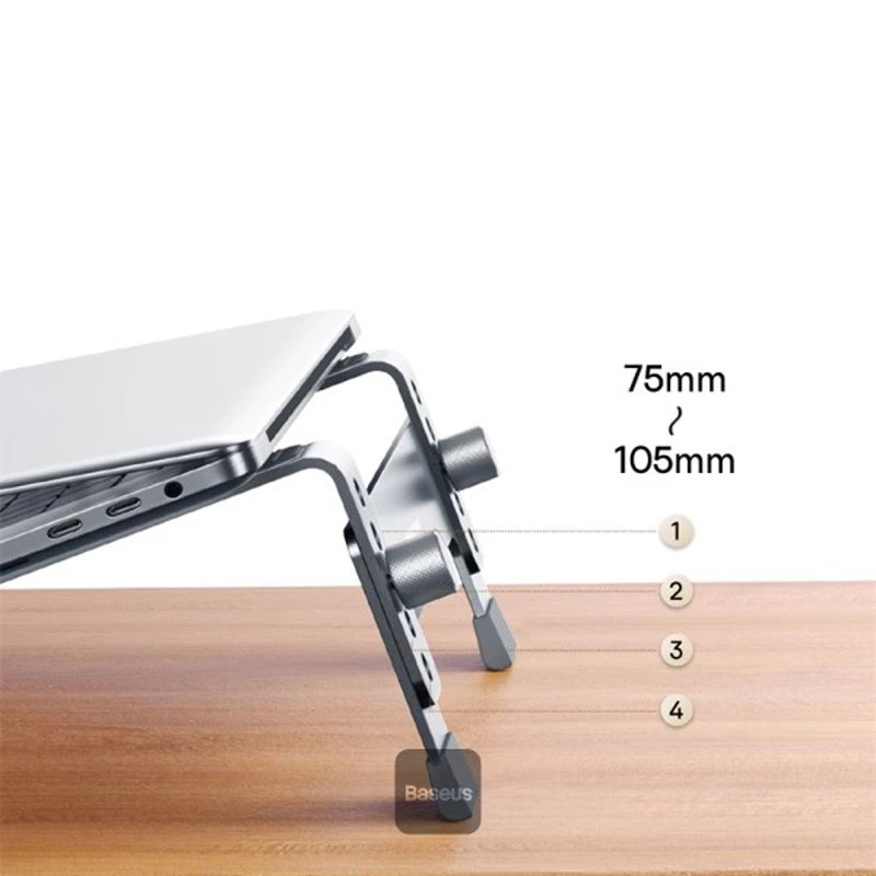 Підставка для ноутбуку Baseus UltraStable (4-Gear Adjustable) (B10053100811-00) – Space grey. Фото 5 з 6
