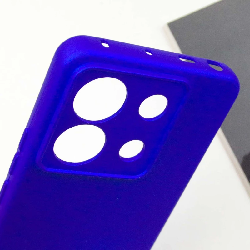 Кольоровий силіконовий чохол GETMAN із закритою камерою для Xiaomi Poco X6 – Синій / Iris. Фото 6 з 7