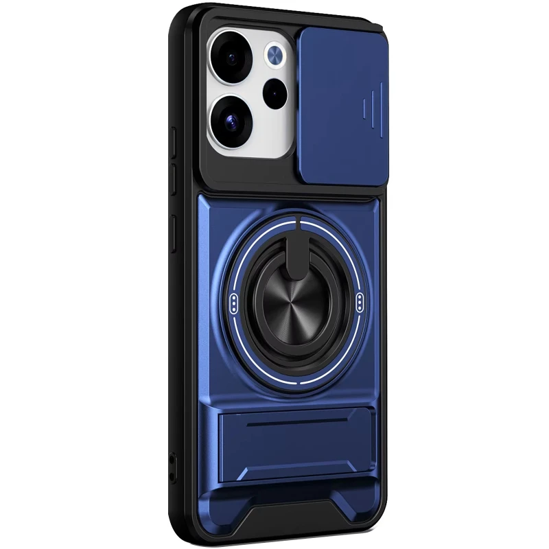 Ударостійкий чохол Camshield StandRing case для Oppo Reno 15 Pro – Blue. Фото 1 з 2