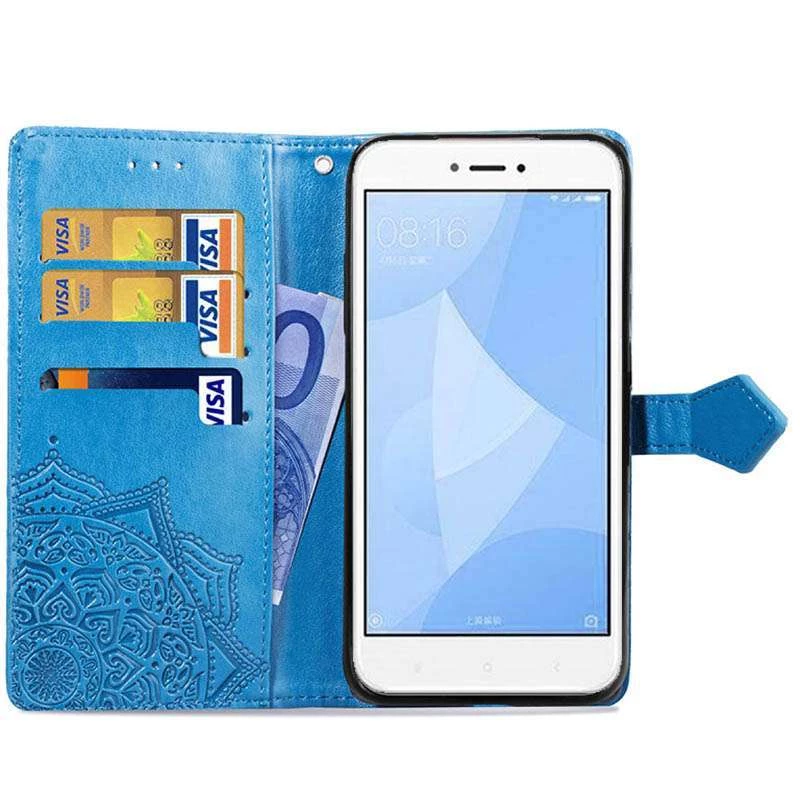 Кожаный чехол-книжка Art Case с визитницей для Xiaomi Redmi 4X – Синий. Фото 5 из 6