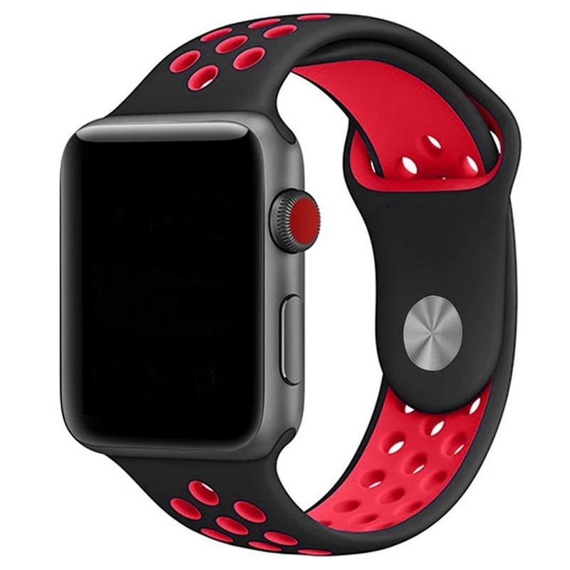 

Силиконовый ремешок Sport Nike+ для Apple watch 38mm / 40mm (black/red)