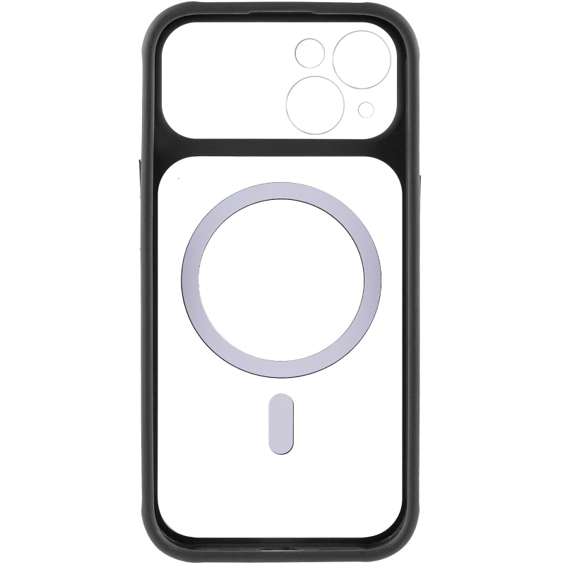 Чохол TPU GETMAN Moon Clear with MagSafe для Apple iPhone 15 (6.1") – Black. Фото 6 з 8