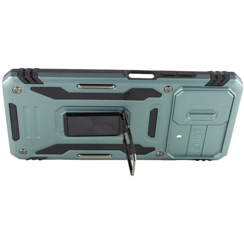 Ударостійкий чохол Square Ring зi шторкою на камеру на Xiaomi Poco X5 5G – Зелений / Light Green. Фото 5 з 6