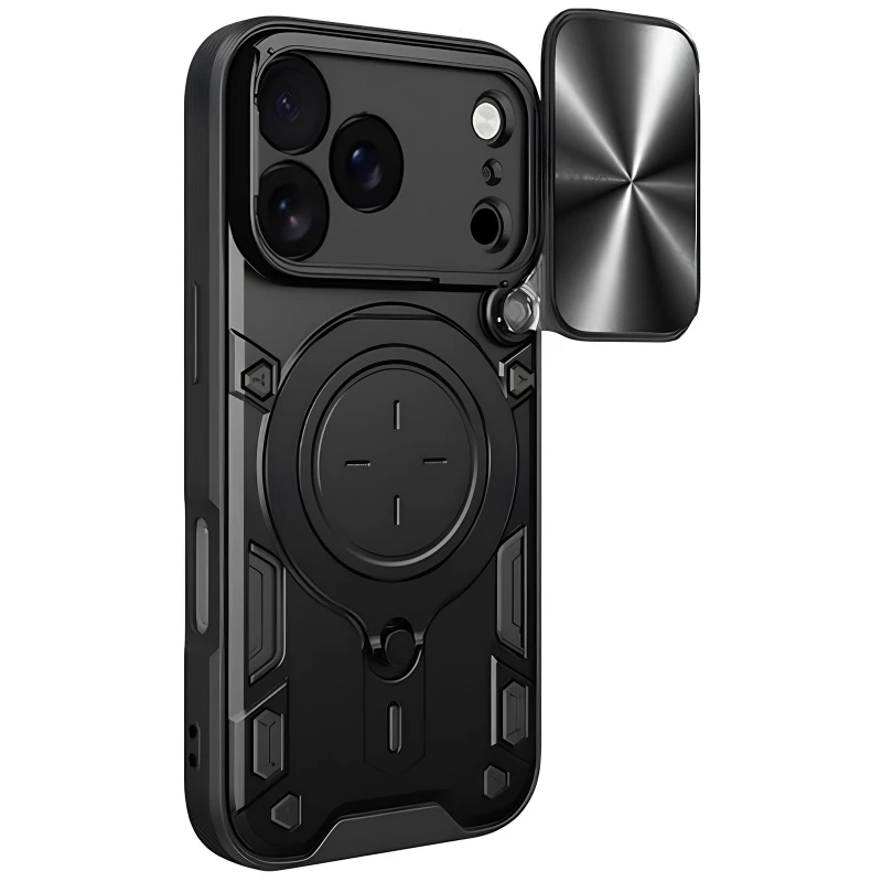 Ударопрочный чехол Bracket Ringstand с защитной шторкой для камеры для Apple iPhone 17 Pro (6.3") фото 1 из 1