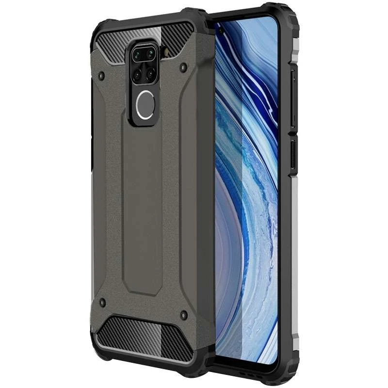 

Протиударний чохол з посиленими кутами Immortal на Xiaomi Redmi Note 9 / Redmi 10X (Метал / Gun Metal)