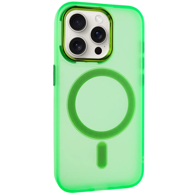 Кольоровий TPU+PC з MagSafe на Apple iPhone 12 (6.1") – Neon Green. Фото 3 з 12
