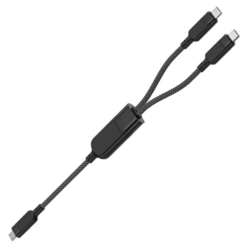 Дата кабель Acefast C5-11 USB-C to 2xUSB-C 100W (1.2m) – Black. Фото 4 з 5