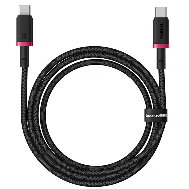 Дата кабель Baseus Dura Series Fast Charging Type-C to Type-C 100W (2m) (P10377803) – Red / Black. Фото 2 з 3