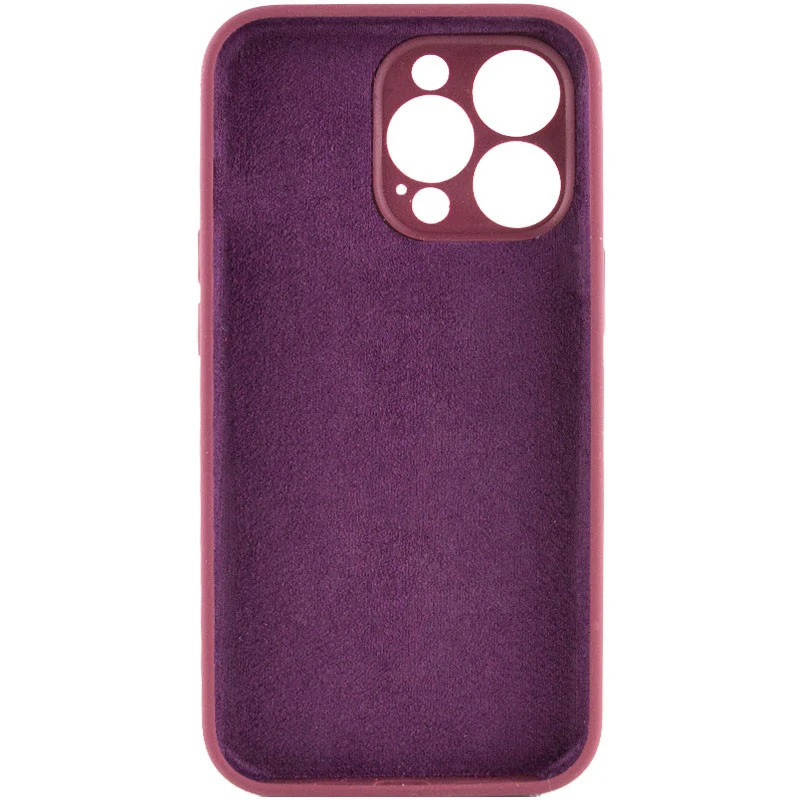 Чехол с защитой камеры Silicone Case для Apple iPhone 15 Pro Max (6.7") – Бордовый / Plum. Фото 2 из 3