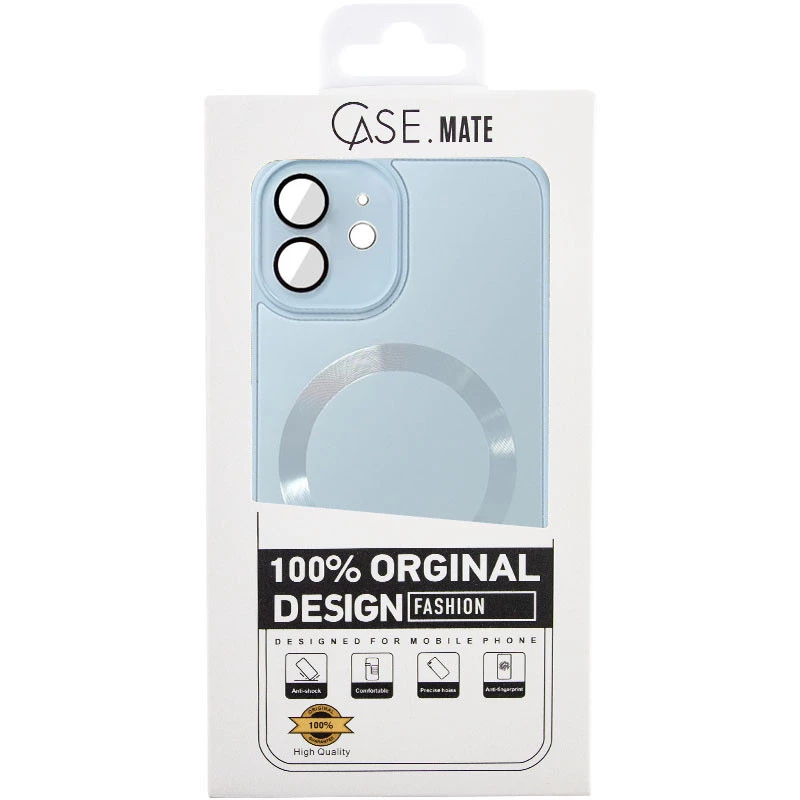 Силиконовый сапфировый чехол с защитой камеры на с MagSafe на Apple iPhone 12 (6.1") фото 2 из 2