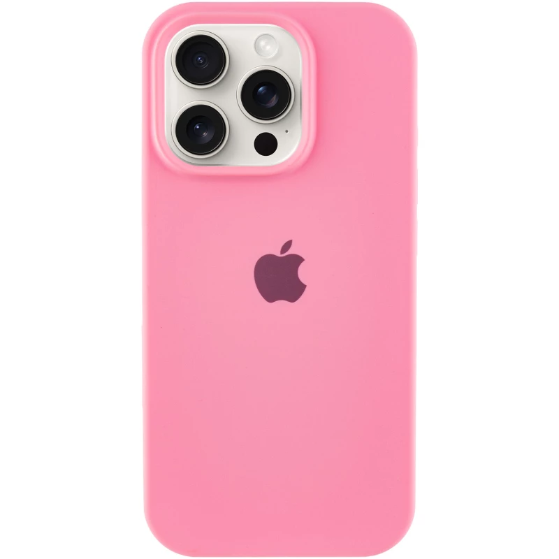 Чехол Silicone Case с закрытым низом для Apple iPhone 15 Pro Max (6.7") – Розовый / Pink. Фото 1 из 11