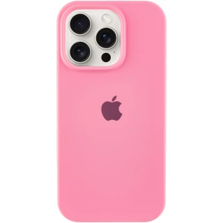 Чехол Silicone Case с закрытым низом для Apple iPhone 16 Pro — Розовый / Pink