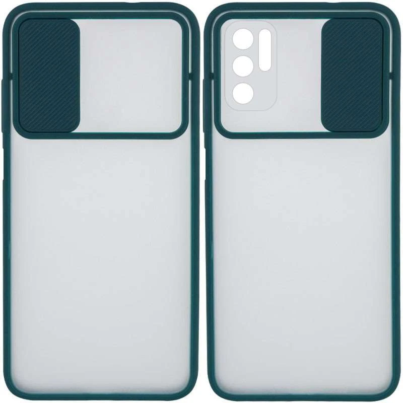 

Матовый силиконовый чехол со шторкой для камеры для Xiaomi Poco M3 Pro 4G / 5G (Зеленый), Зелений