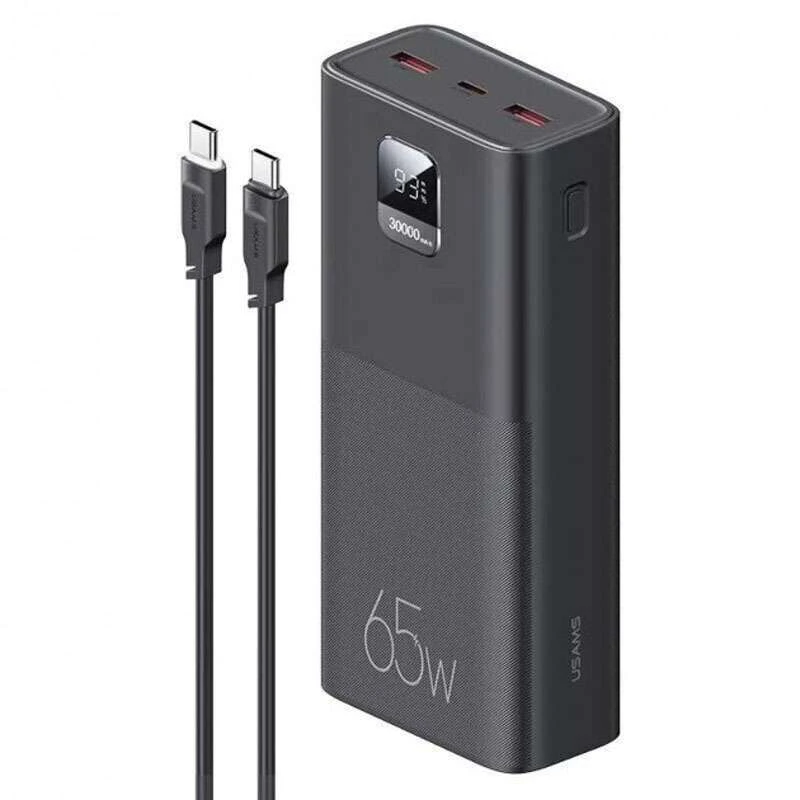 

Портативний зарядний пристрій Power bank Usams-AT US-CD185 PB68 PD3.0+QC3.0 65W 30000mAh