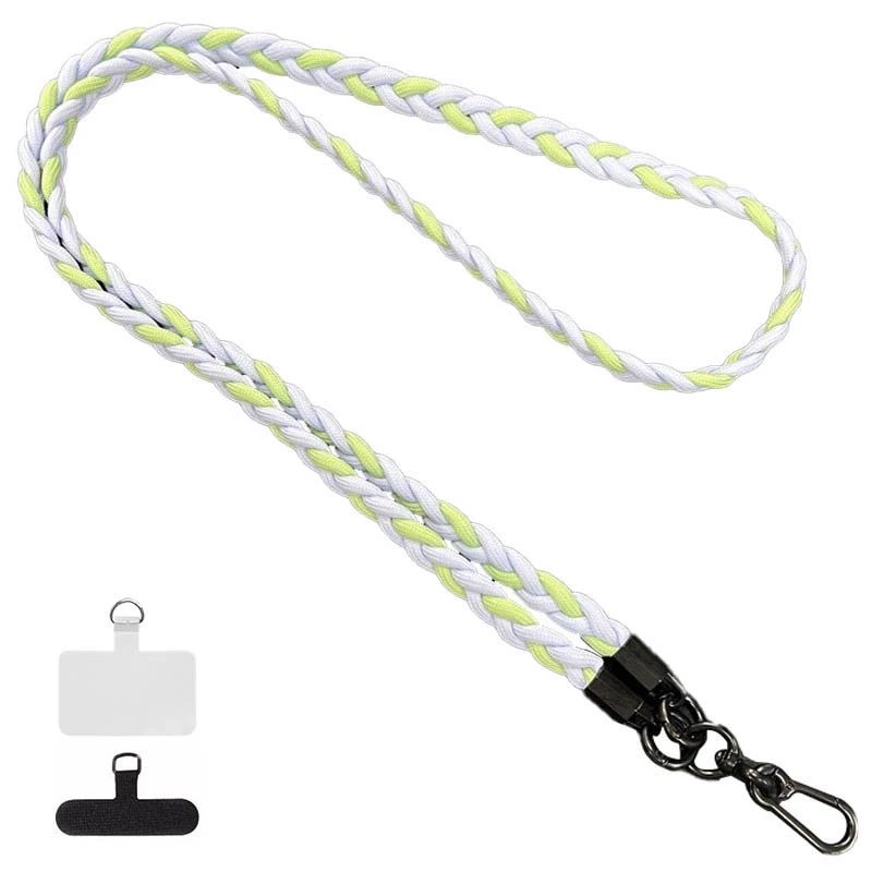 Плетенный шнурок (5мм) 120см – Light Blue / Green. Фото 1 из 3