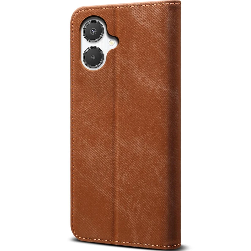 Шкіряний чохол-книжка Urban Denim series для Samsung Galaxy A07 – Brown. Фото 2 з 4
