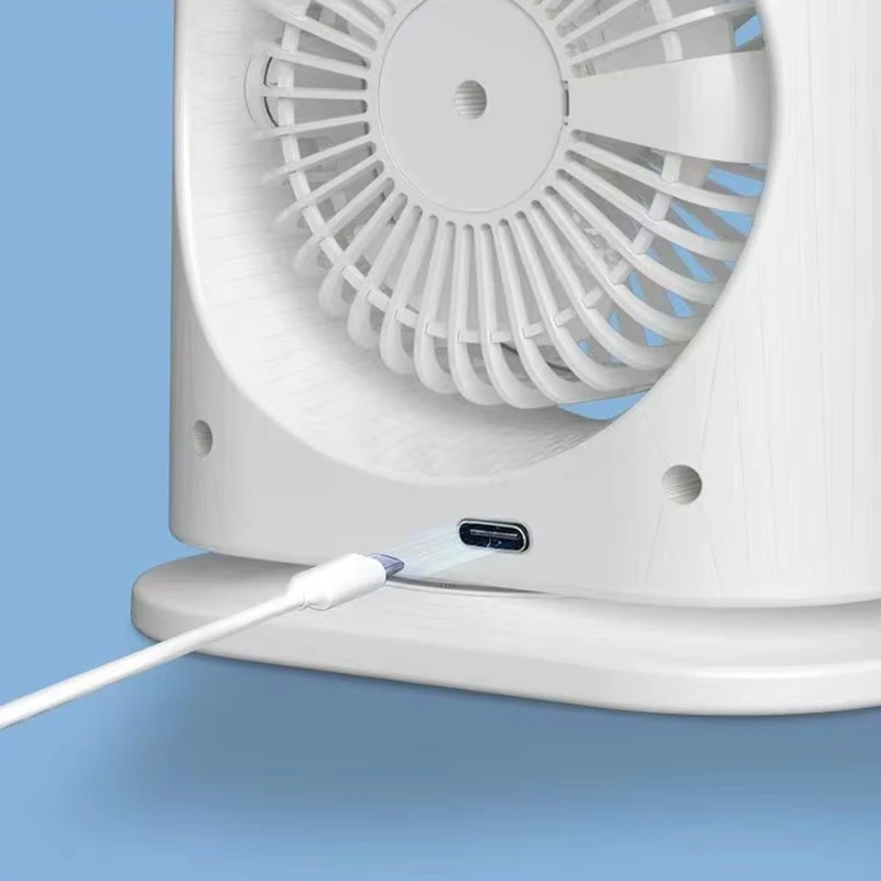 Настільний вентилятор F12 Spray Dual-Fan 2in1 з водяним охолодженням 1800mAh – White. Фото 4 з 5